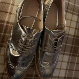 Zara Silver Lace Up Platform-ONLY WORE ONCE